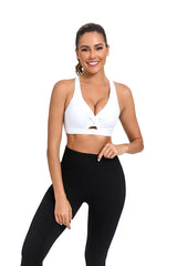 Women's High-Support Yoga Sports Bra — Breathable V-Neck Top