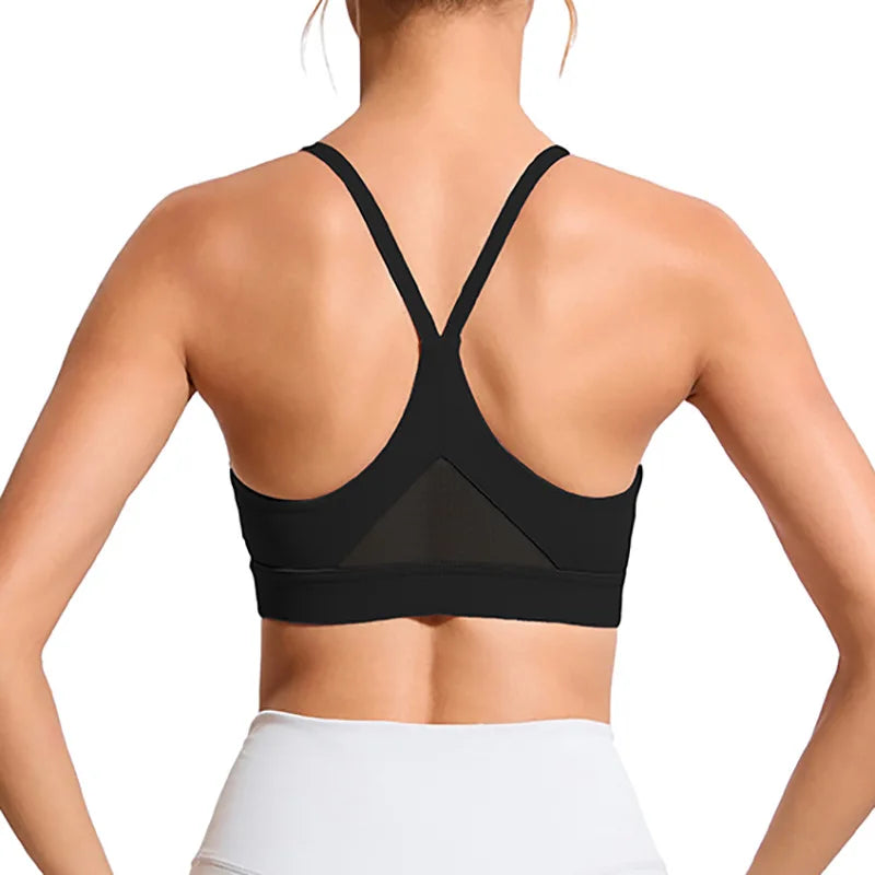 Women's Y-Shaped Back-Beautifying Sports Bra High Support Shockproof Breathable Running Bra