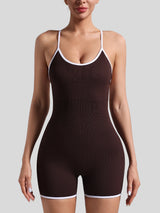 Seamless Cross-Back Activewear Jumpsuit for Yoga