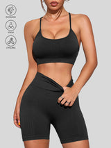 Seamless Yoga Set — Sports Bra & High-Waisted Shorts