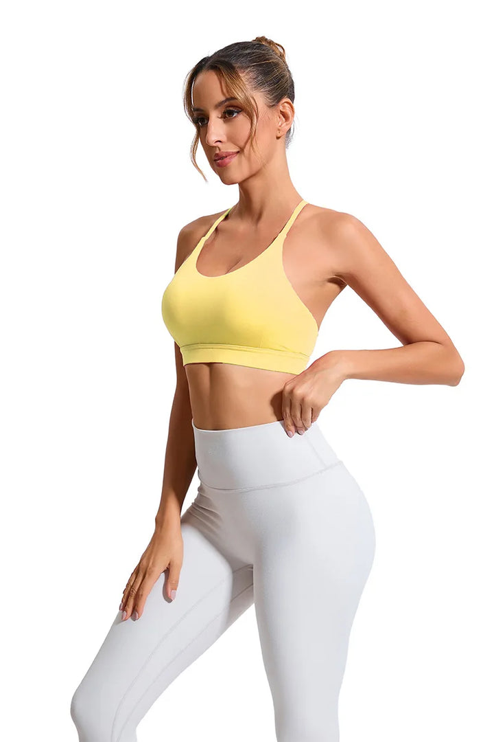 Women's Y-Shaped Back-Beautifying Sports Bra High Support Shockproof Breathable Running Bra