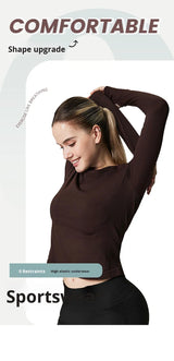 Women's Long Sleeve Yoga Top — Quick-Dry Workout Shirt