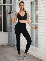 Yoga Sports Bra — High-Support Cross-Strap Backless Top