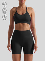 Seamless Yoga Set — Sports Bra & High-Waisted Shorts