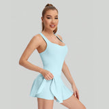 Women's Seamless Tennis Dress with Built-In Shorts