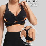 Women's High-Support Yoga Sports Bra — Breathable V-Neck Top
