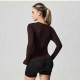 Women's Long Sleeve Yoga Top — Quick-Dry Workout Shirt