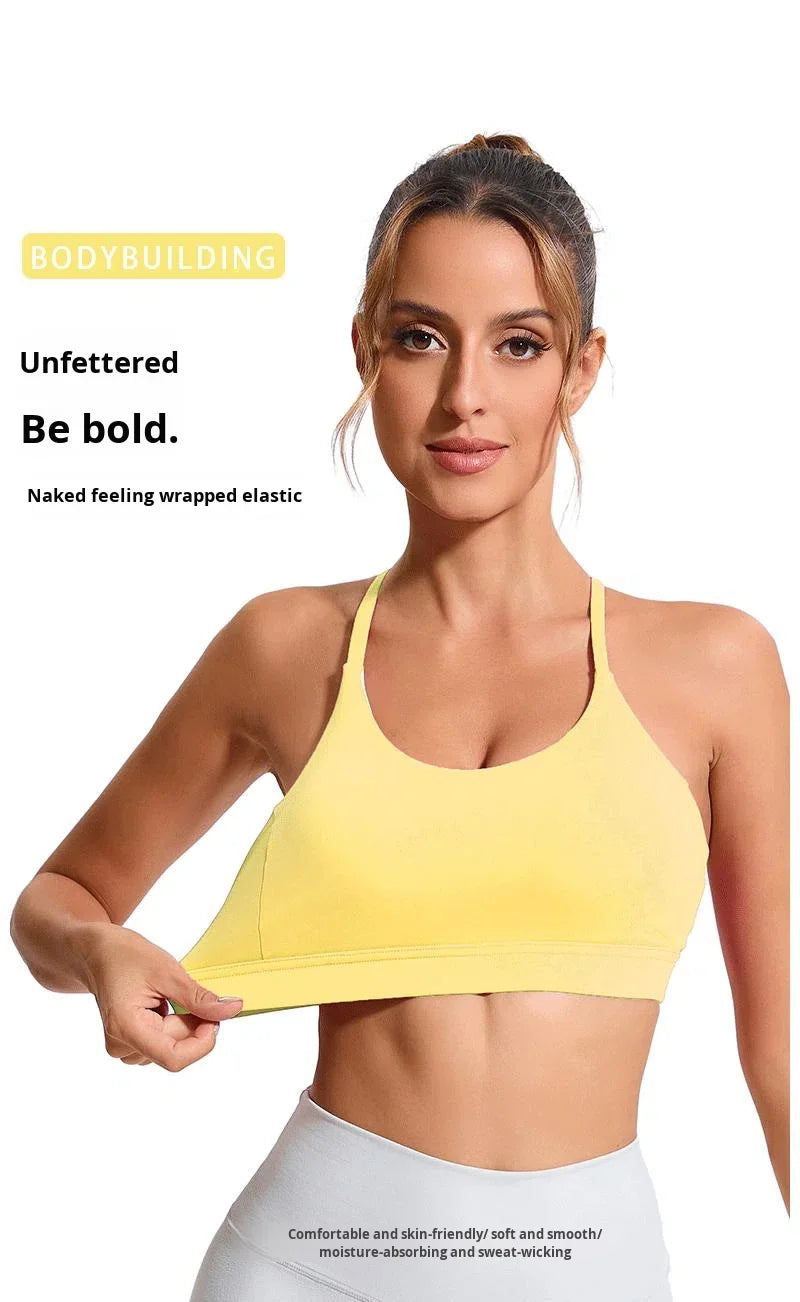 Women's Y-Shaped Back-Beautifying Sports Bra High Support Shockproof Breathable Running Bra
