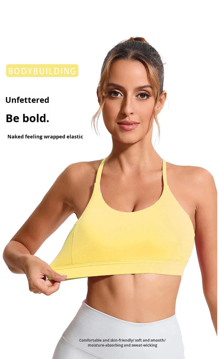 Women's Y-Shaped Back-Beautifying Sports Bra High Support Shockproof Breathable Running Bra