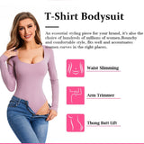 Women's Square Neck Long Sleeve Bodysuit — Seamless Layering Basic