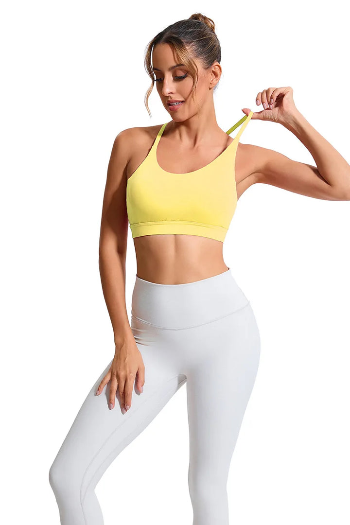Women's Y-Shaped Back-Beautifying Sports Bra High Support Shockproof Breathable Running Bra