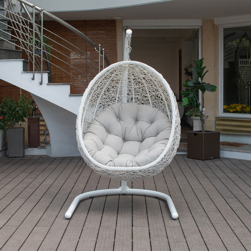 Outdoor Hanging Egg Chair Swing Chair Stand White Egg Chair With