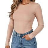 Women's Seamless Long Sleeve Bodysuit with Tummy Control