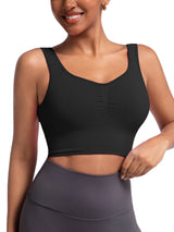 Longline Padded Yoga Sports Bra Crop Tank for Women