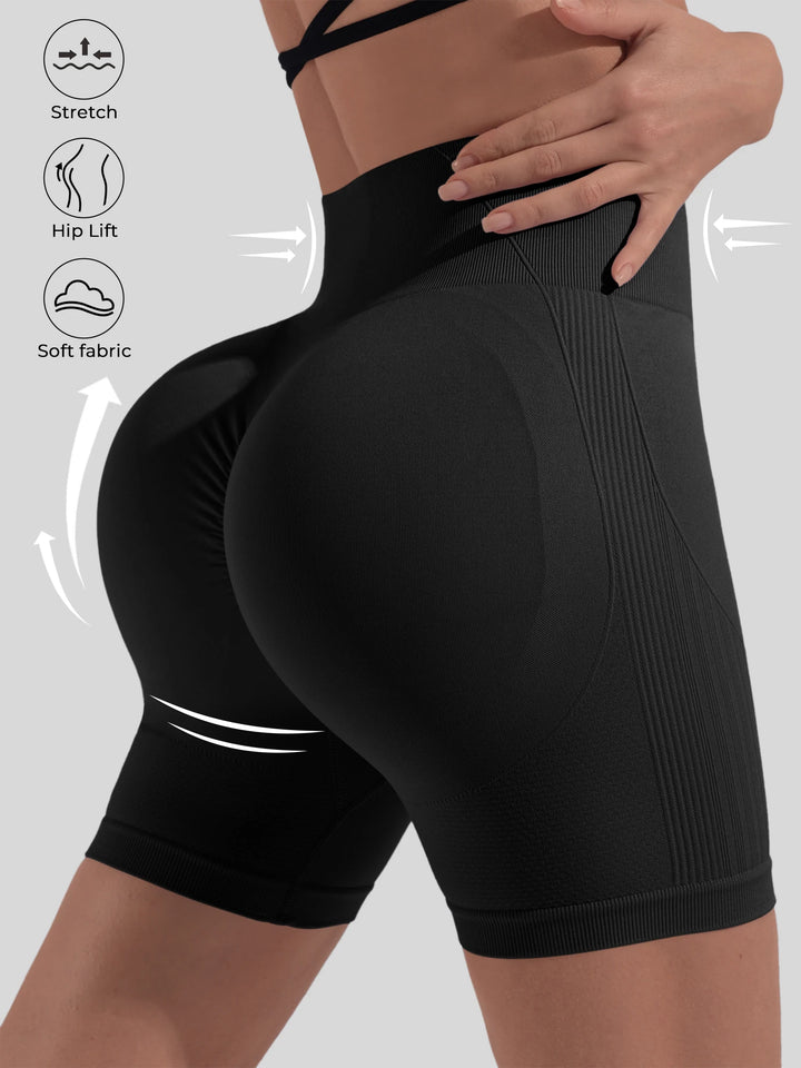 Workout Shorts for Women Scrunch Butt Lifting 4''- Medium Waisted Booty Workout Volleyball Yoga Seamless Shorts
