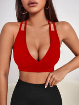 Yoga Sports Bra — High-Support Cross-Strap Backless Top