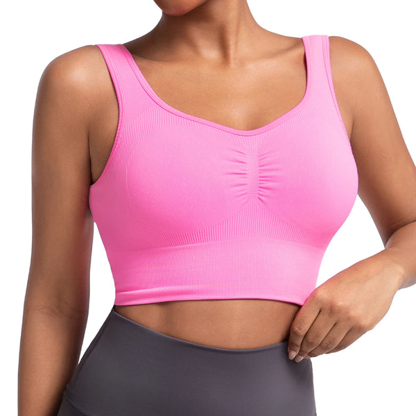 Longline Padded Yoga Sports Bra Crop Tank for Women