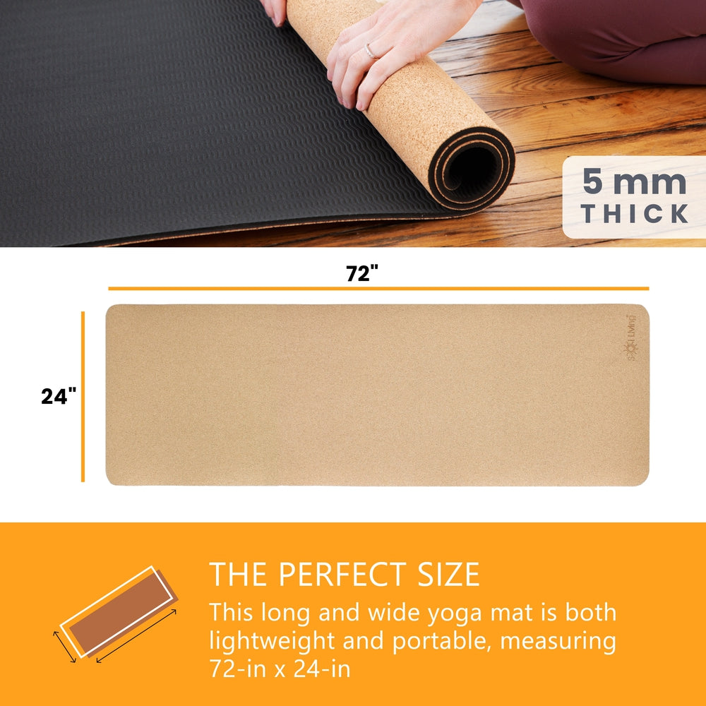 5mm thick cork yoga mat
