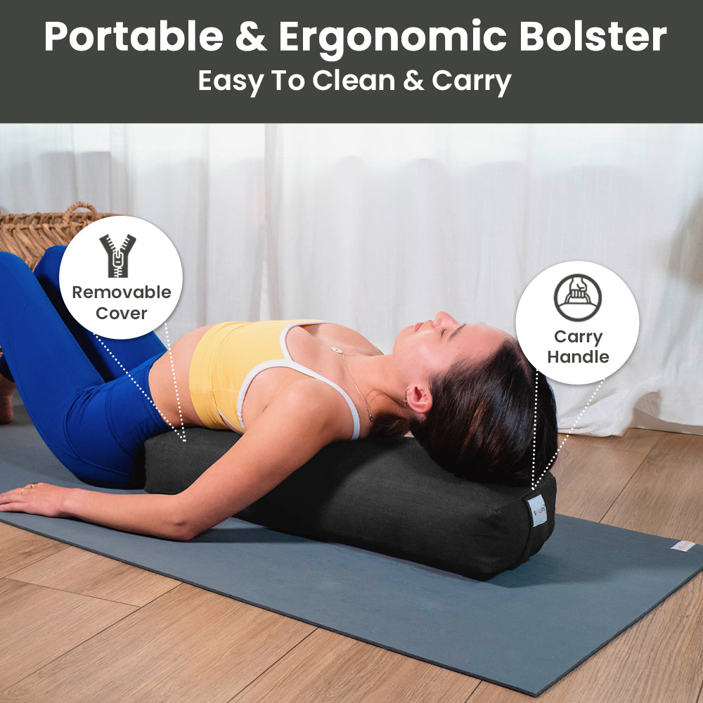  Everyday Yoga Bolster Rectangular Meditation Pillow, Super  Soft & Lightweight with Carry Handle - Firm Support for Restorative Yoga,  Multi-Color - Black : Sports & Outdoors
