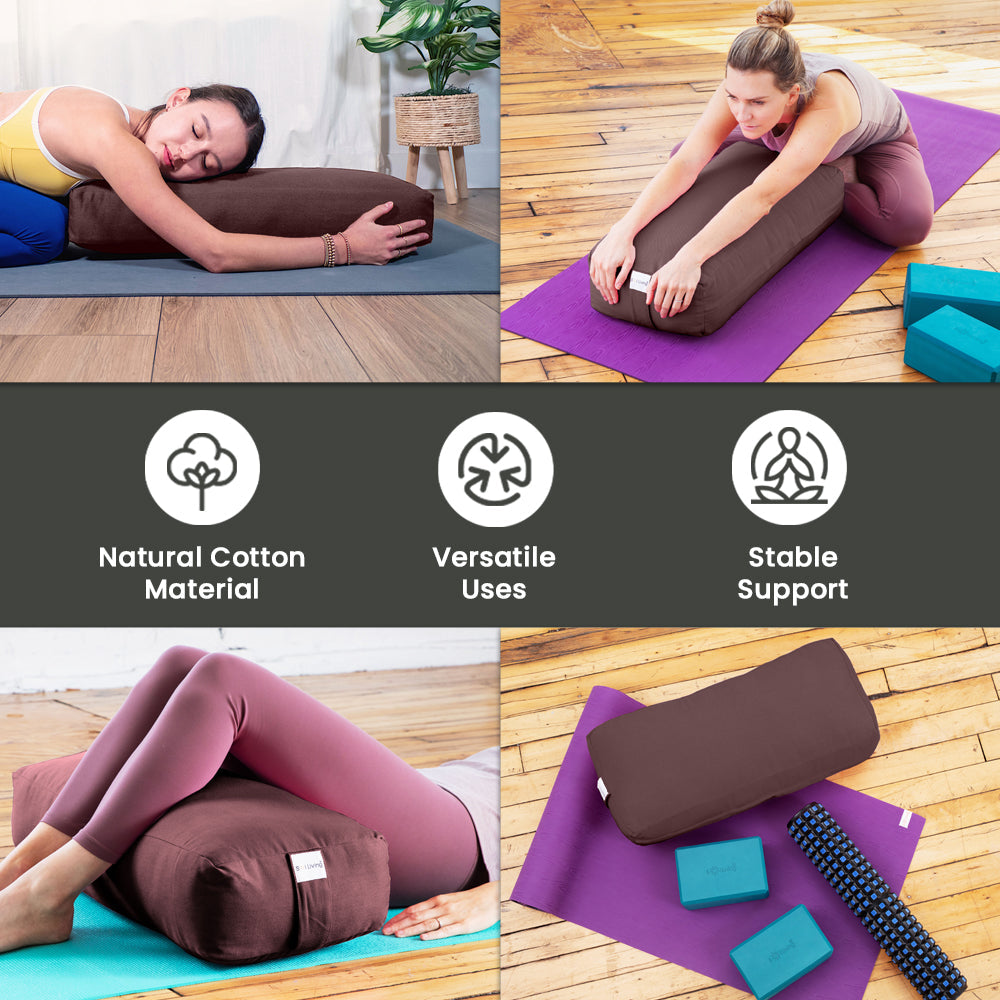 Gaiam Rectangular Yoga Bolster Ultra Soft Meditation Cushioned