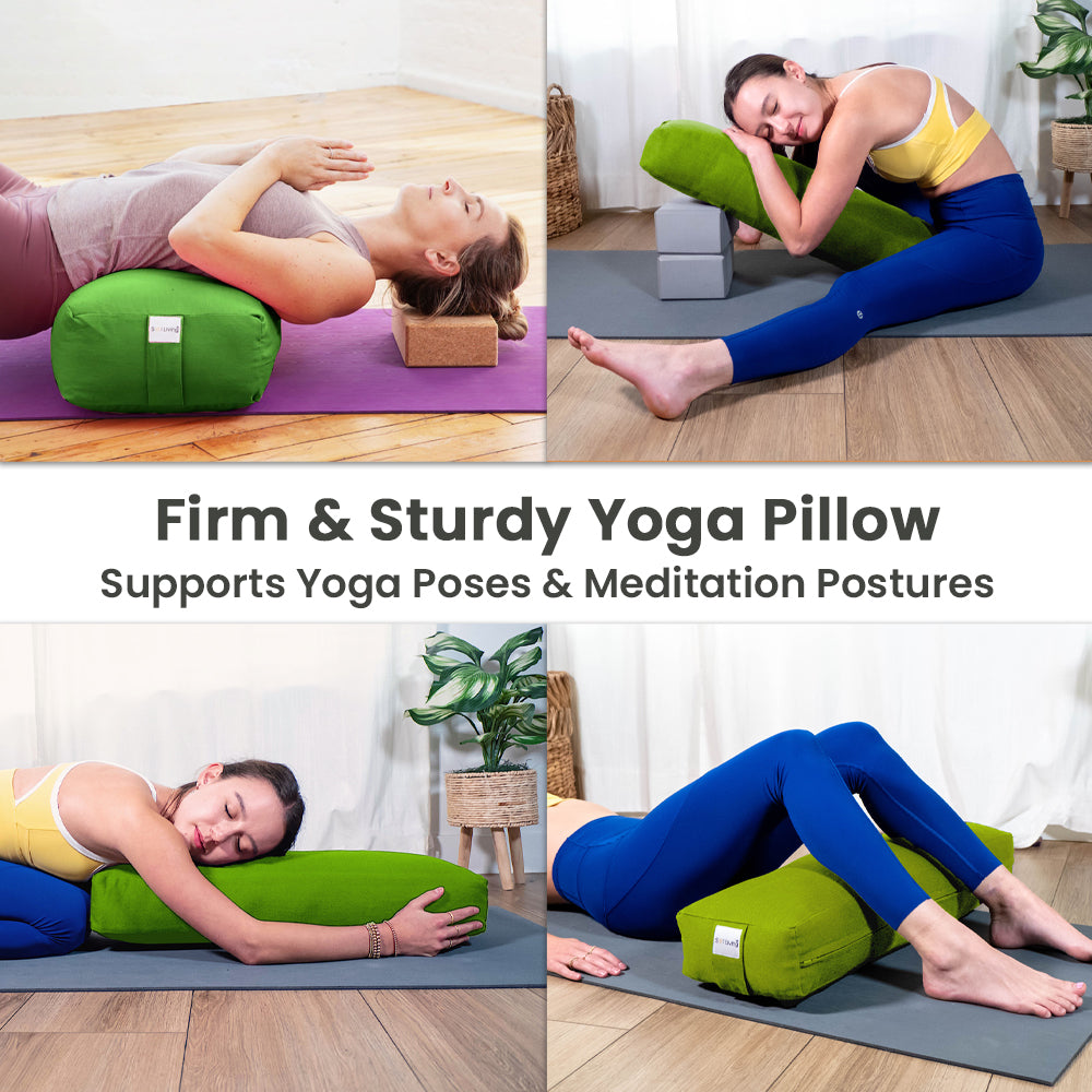 Sol Living Yoga Bolster Pillow Cotton Meditation Cushion Meditation  Accessories for Restorative Yoga Meditation Pillow Rectangular Yoga Pillow  Firm