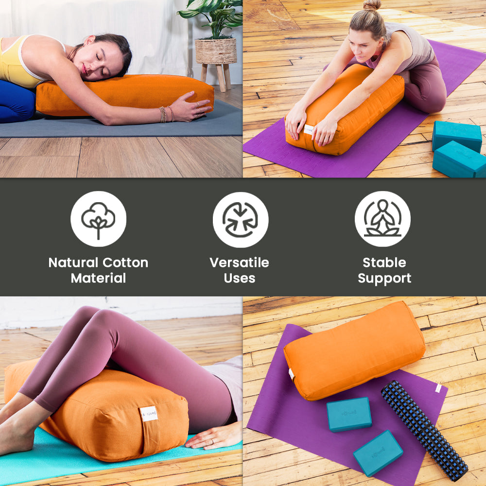  Giantex Yoga Bolster Pillow, with Carry Handle, Removable  Machine Washable Soft Suede Pillowcase, Meditation Rectangular Yoga Pillow  Perfect for Restorative Yoga : Sports & Outdoors