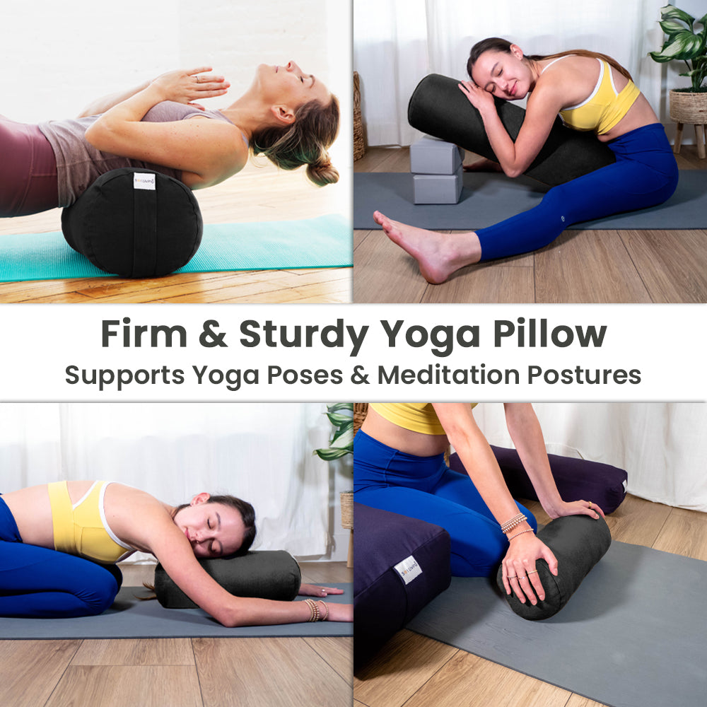 Pranayama Yoga Bolster Meditation Pillow - Cylindrical - 26 x 8 x 8 –  Sol Living