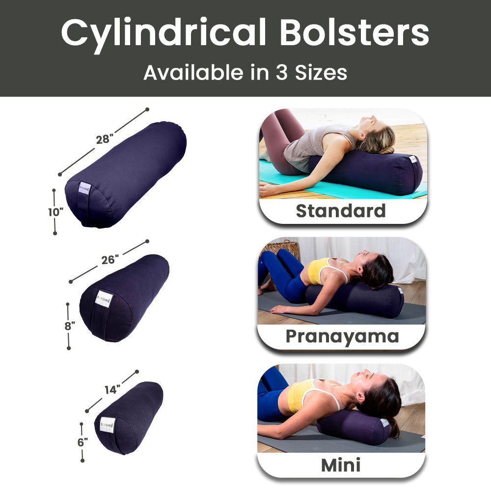 Pranayama Yoga Bolster Meditation Pillow - Cylindrical - 26 x 8 x 8