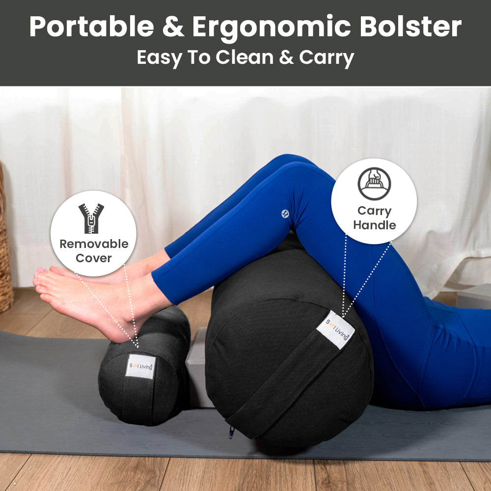 Yoga Bolster, Organic cotton - Orange