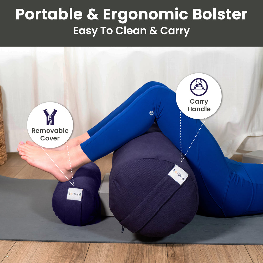 Yoga Bolster Meditation Pillow Rectangular 28 X 12 X 8