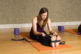 black strap stretching yoga