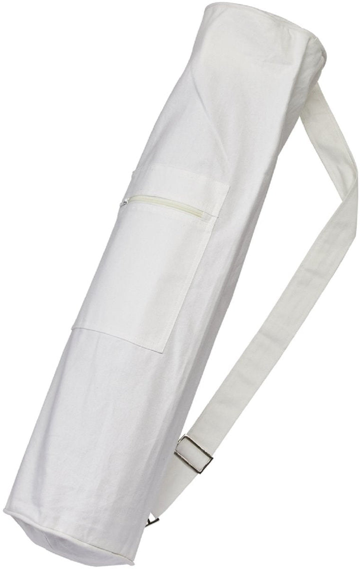 white yoga mat bag with strap