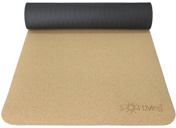 Cork Yoga Mat — Non-Slip TPE Backing, 5mm, 72"x24"