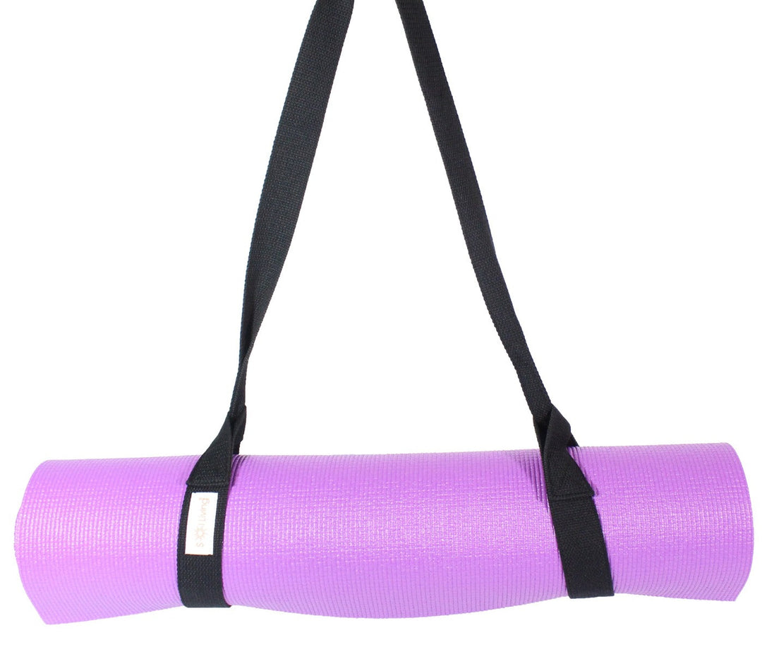 black yoga mat strap